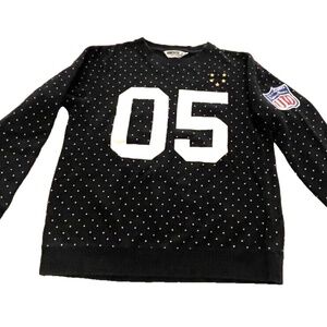 Undefeated "Ruthless" Women's Crew Neck Sweatshirt; Black w/ Polka Dots; Size S